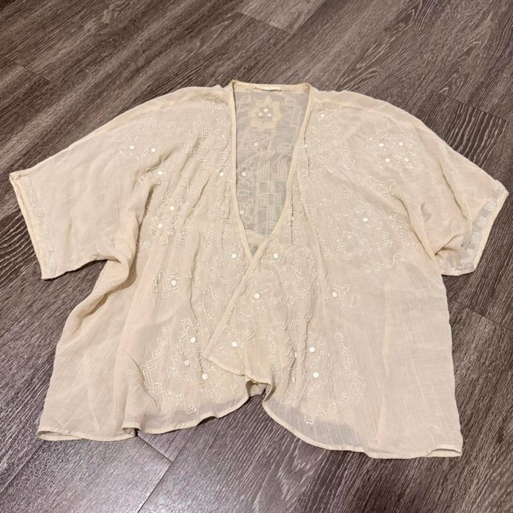 Love Sam Cream Beaded Boho Cardigan - Picture 6 of 8